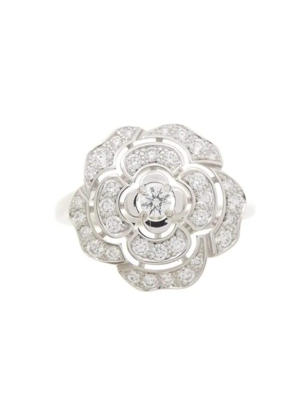 Chanel Camellia Ring White Gold